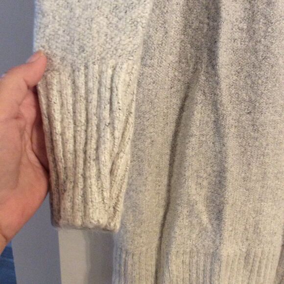 H&M neutral loose turtleneck womens sweater dress tunic Small S - Picture 3 of 6